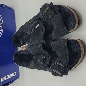 Birkenstock Arizona Fur Suede Sandals size 45 Regular